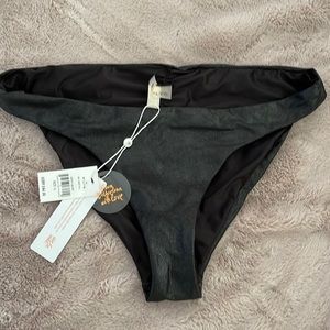 PilyQ PQ Swim Black reversible full Bikini Bottom sz L
